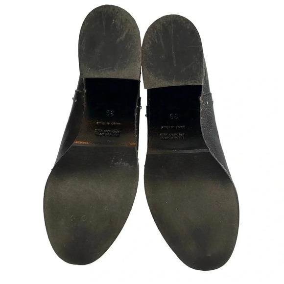 NAPOLEONI Italian Leather Studded Chunky Heel Chelsea Bootie Size 38 8 - Picture 7 of 9